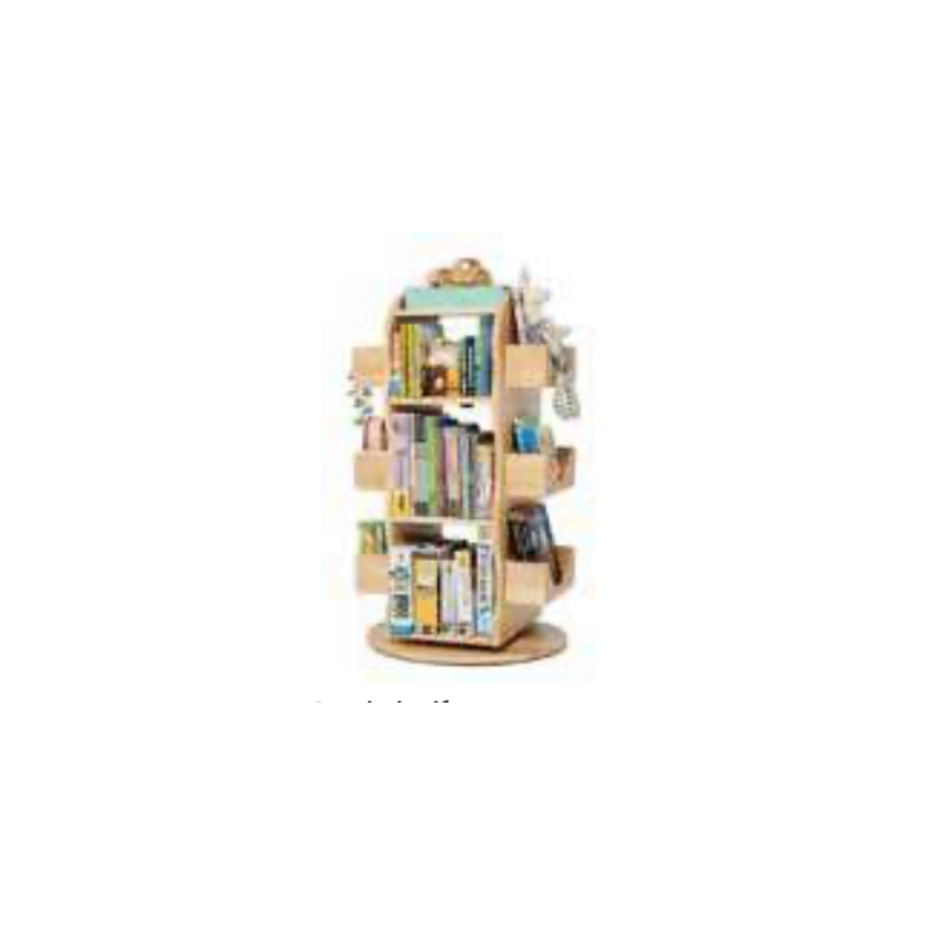 Rotating Multi-Shelf Book Carousel