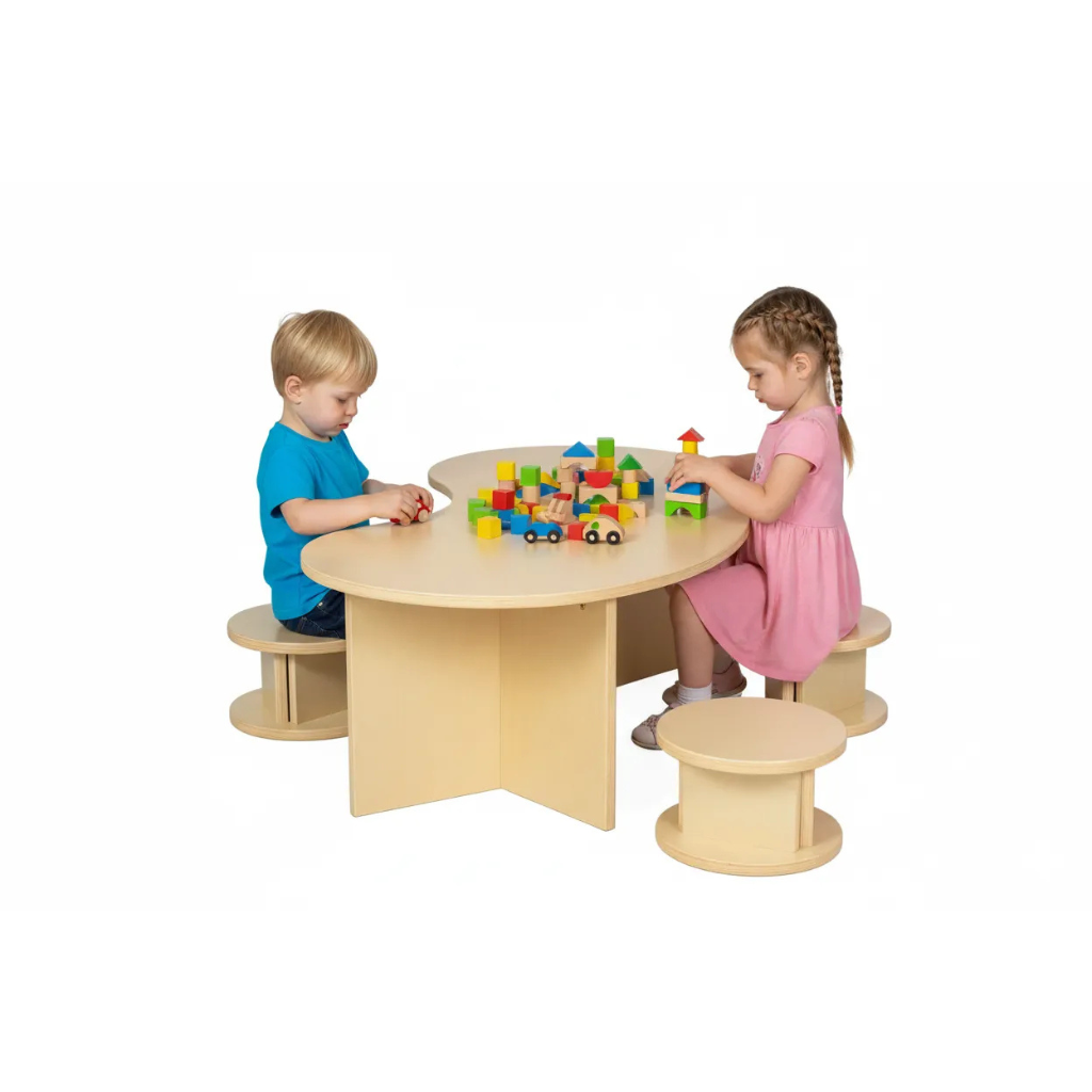 Kidney-Shaped Toddler Table & Stools Set