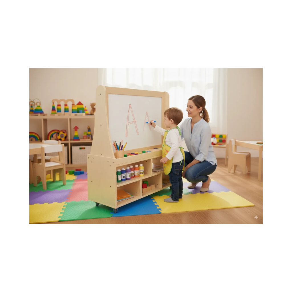Birch Mobile Whiteboard & Blackboard Storage Unit