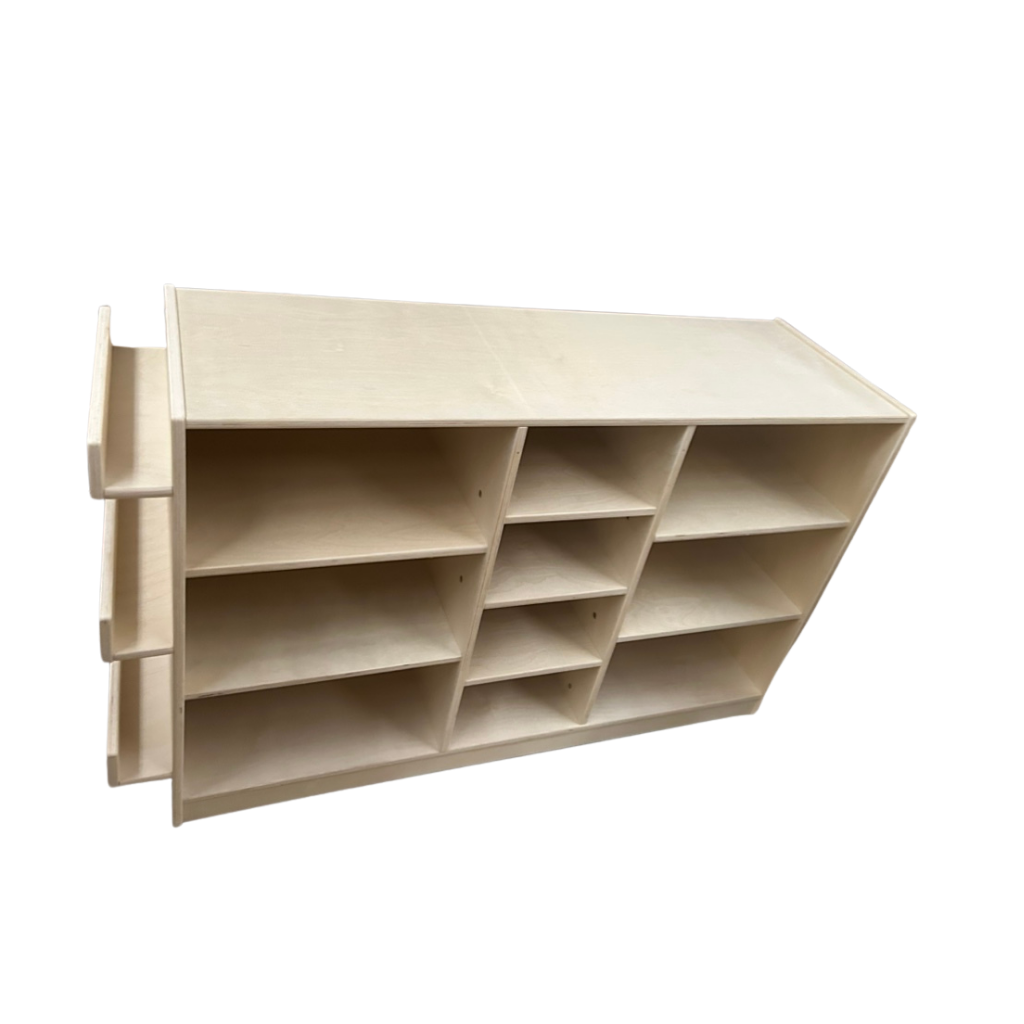 Multi-Compartment Storage Shelf with Side Display
