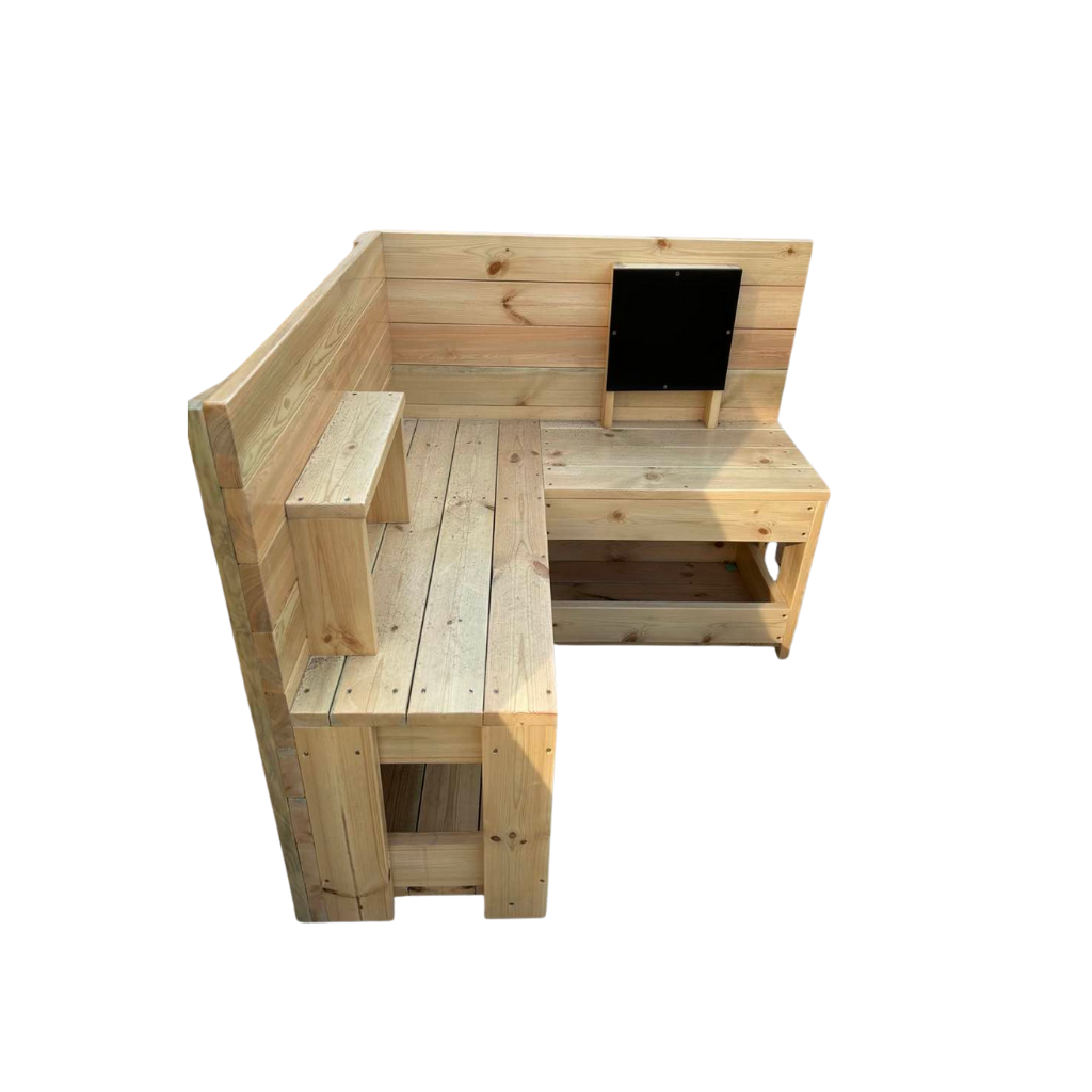 Outdoor Nature Play Bench (L-Shaped)