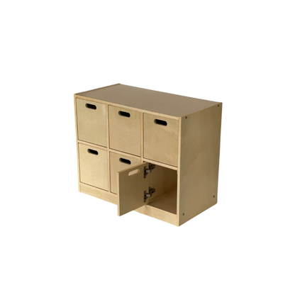 6-Compartment Wooden Locker Unit