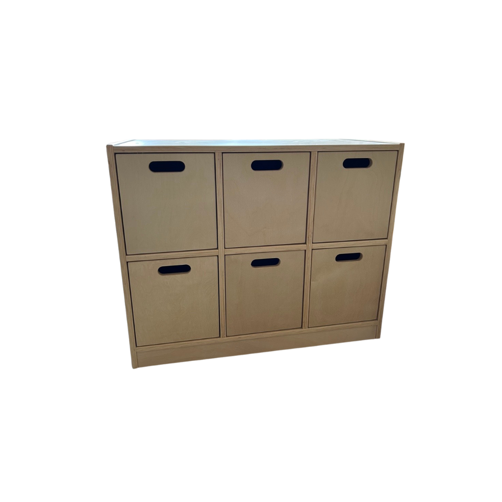 6-Compartment Wooden Locker Unit
