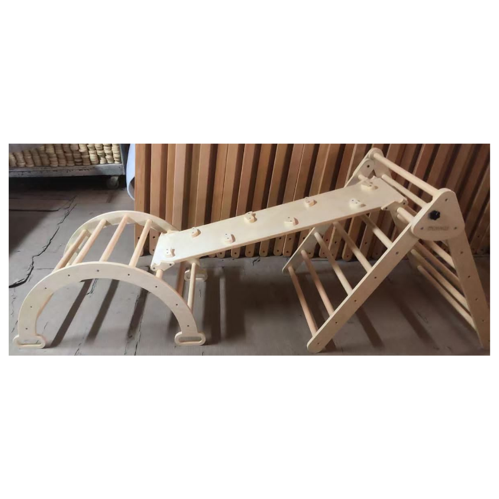 Pikler Triangle & Arch Set with Climbing Ramp