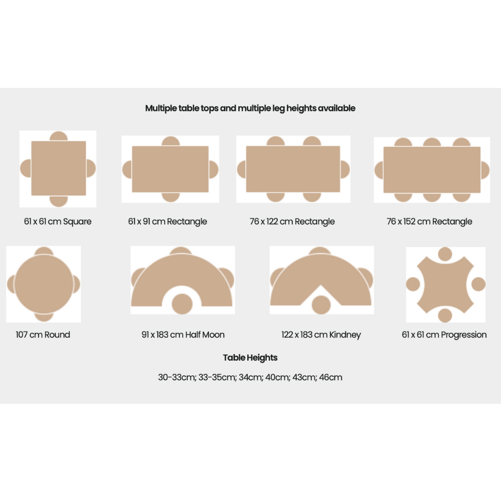Custom Tables – Round, Square, Rectangle & Clover