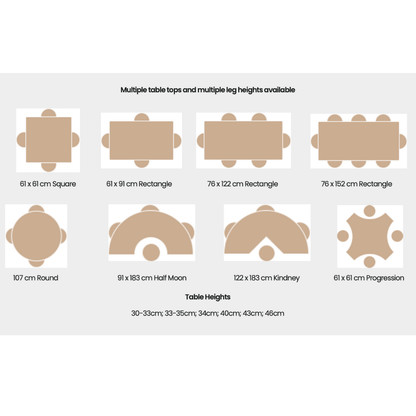 Custom Tables – Round, Square, Rectangle & Clover