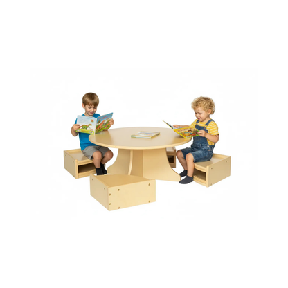 Round Table with Pull-Out Quarter Seats