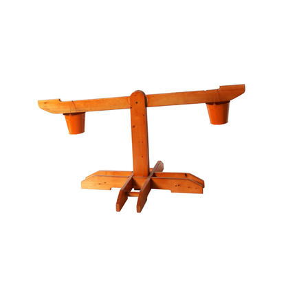 Large Wooden Balance Scale with Buckets