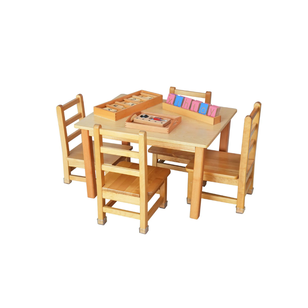 Solid Wood Table & Chair Set