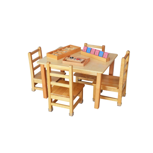 Solid Wood Table & Chair Set