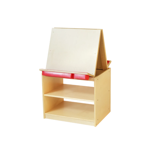 Double-Sided Art Easel with Storage Shelves