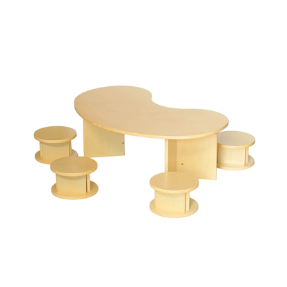 Kidney-Shaped Toddler Table & Stools Set