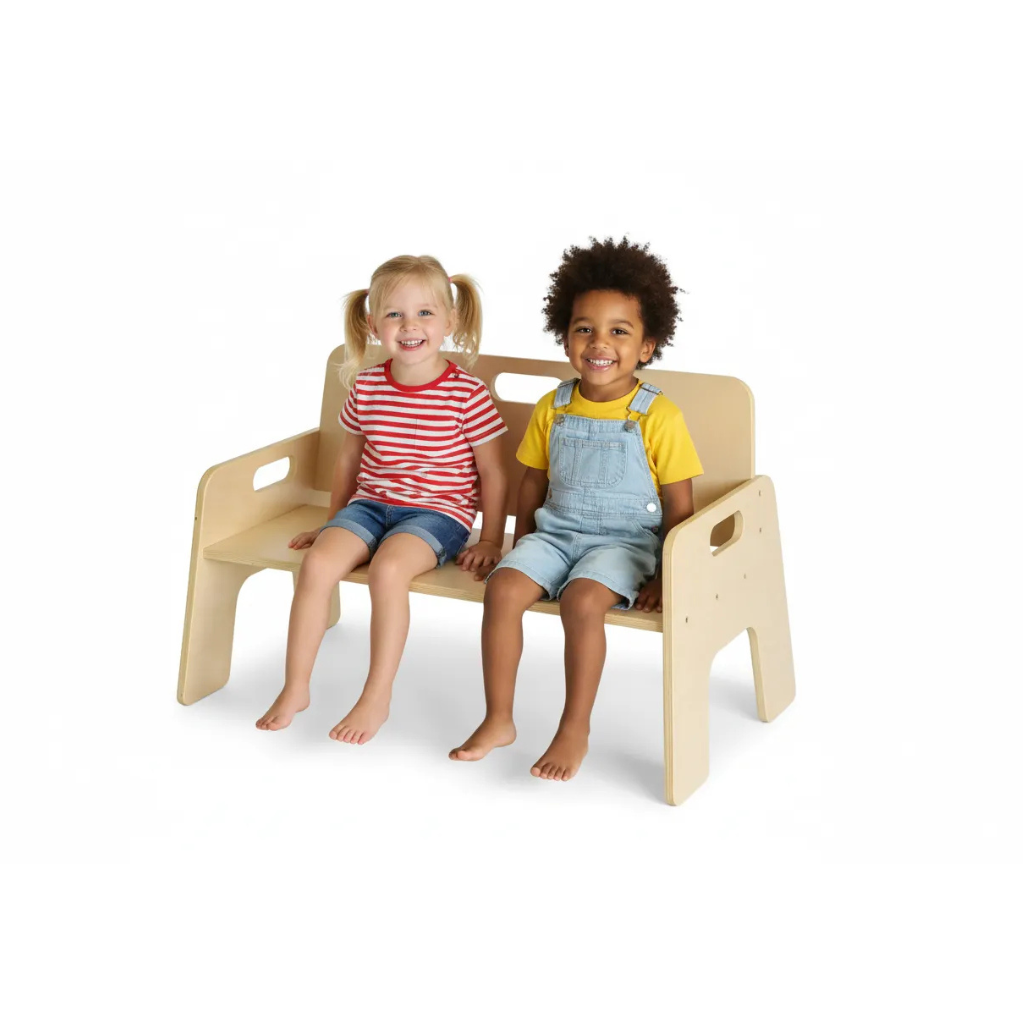 Birch Toddler Bench Seat with Back