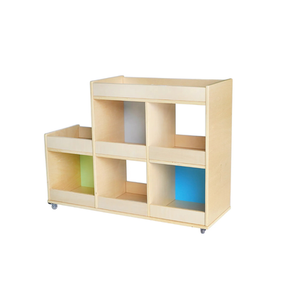 Mobile Cubby Shelf with Optional Coloured Back Panels