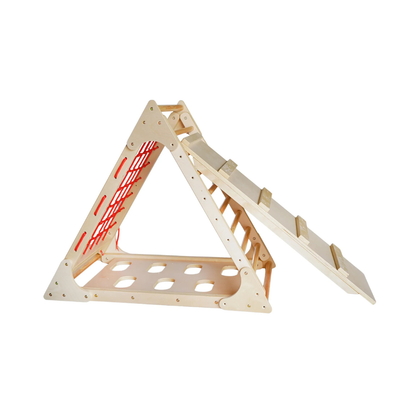 Indoor Birch Climbing Triangle Set - Ladder & Slide Combo