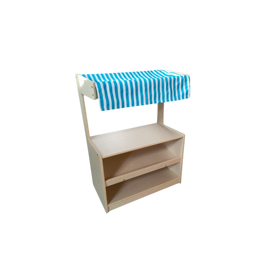 Market Stall with Blue and White Canopy