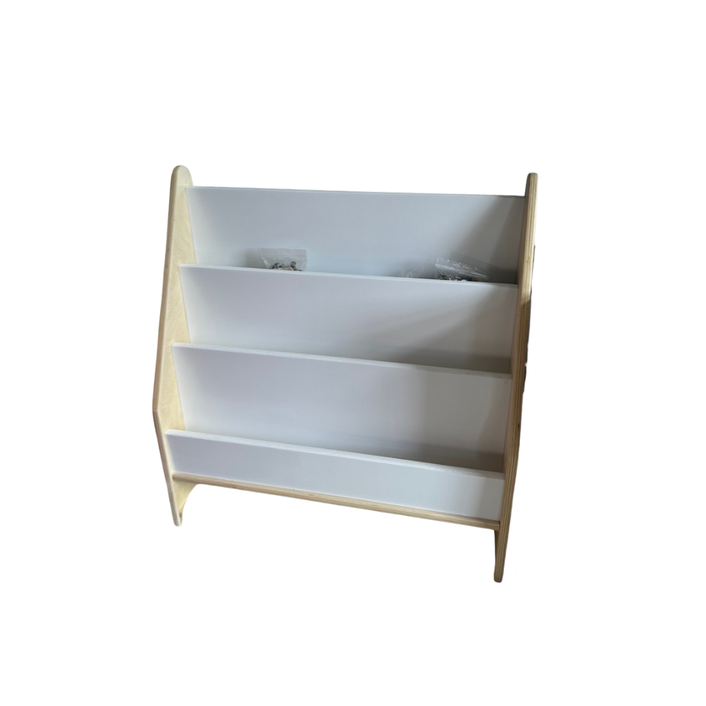 3 Tier White Laminate Birch Book Shelf
