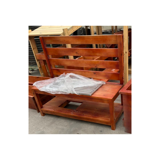 Large Stained Mud Kitchen with Bakcboard