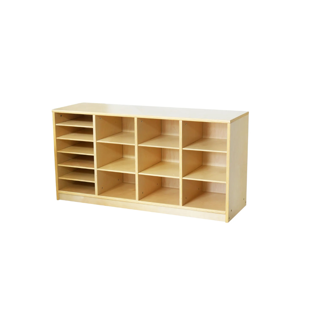15-Compartment Birch Storage Shelf