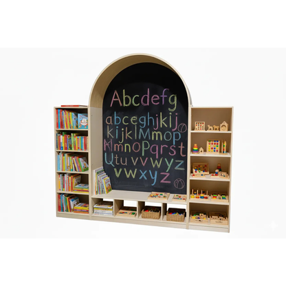 Arched Chalkboard Bench & Storage Unit