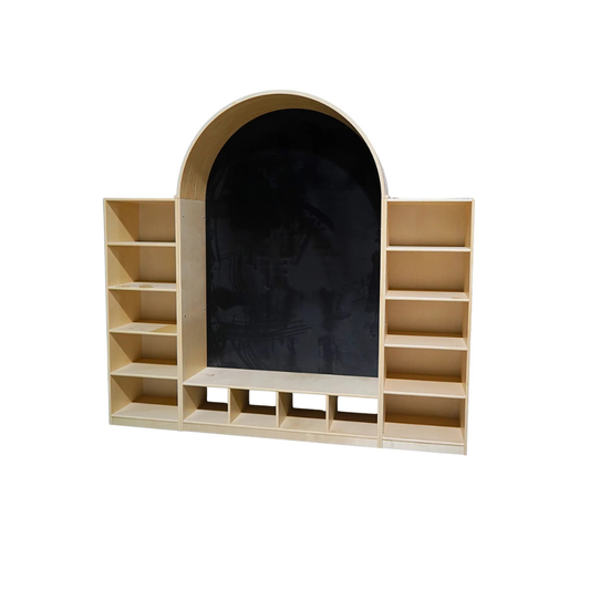 Arched Chalkboard Bench & Storage Unit