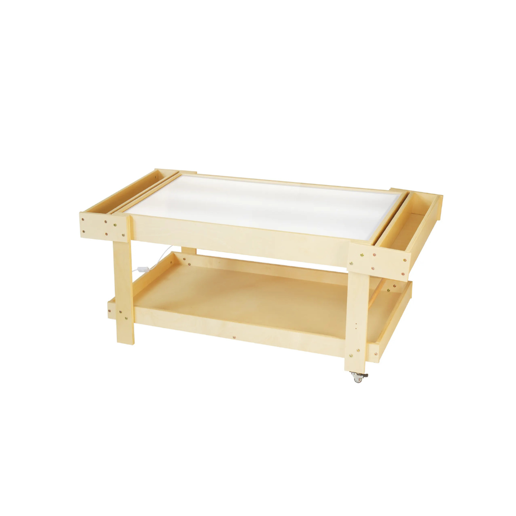 Large Rectangular Light Table with Storage Shelf